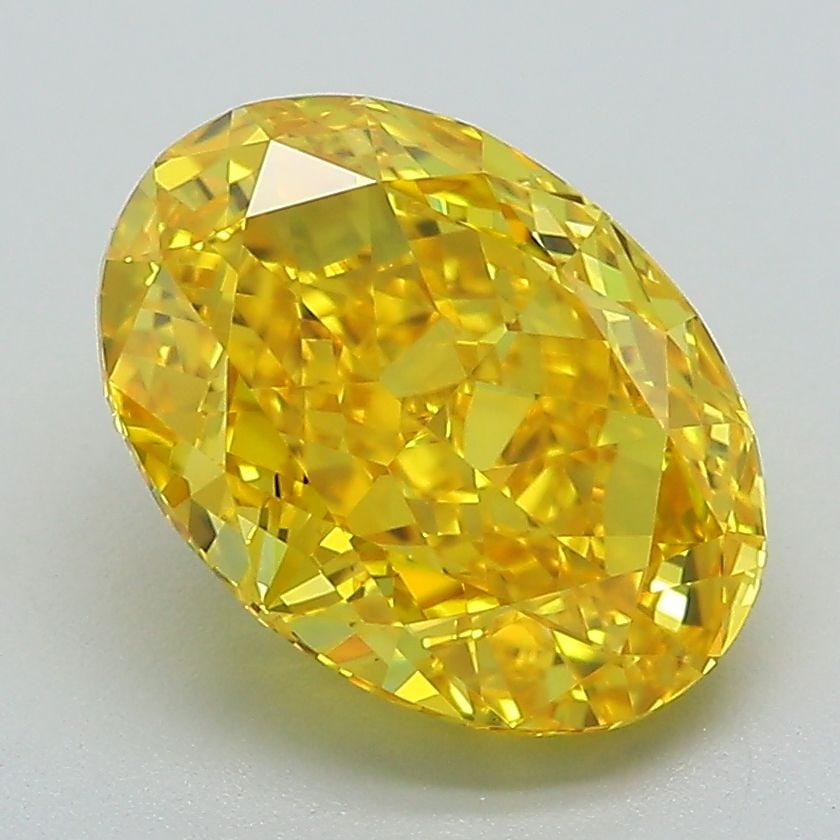 Loose Lab Diamond IGI Oval 3.24ct Fancy Vivid Yellow VVS1: Loose Lab Diamond IGI Oval 3.24ct Fancy Vivid Yellow VVS1 Loose lab-grown diamond weighing 3.24ct, oval cut, fancy vivid yellow color, clarity VVS1, certified by IGI, with measurements of 10.63L x