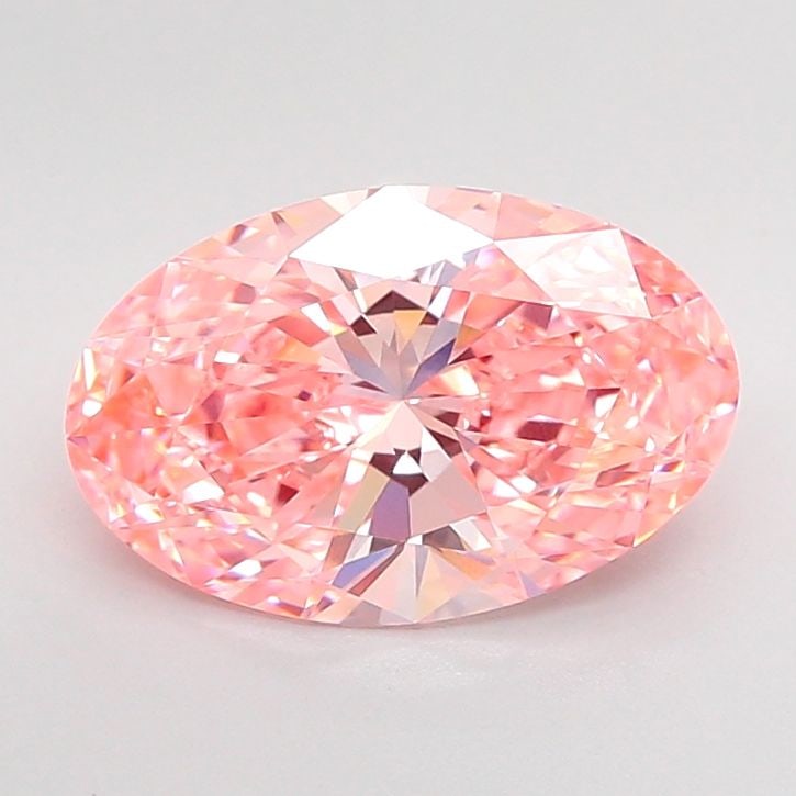 Oval 3.35ct Fancy Vivid Pink VVS2 - Loose Lab Diamond IGI: Oval 3.35ct Fancy Vivid Pink VVS2 - Loose Lab Diamond IGI Loose lab-grown oval diamond weighing 3.35 ct, fancy vivid pink color, clarity VVS2, with excellent polish and symmetry. Certified by IGI, mea