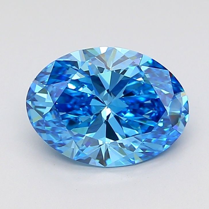 Loose Lab Diamond IGI Oval 3.0ct Fancy Vivid Blue VVS2: Loose Lab Diamond IGI Oval 3.0ct Fancy Vivid Blue VVS2 Loose Lab Diamond IGI Oval, 3.0ct, Fancy Vivid Blue, VVS2 clarity, with excellent polish and symmetry. Certified by IGI; measurements are 11.36L