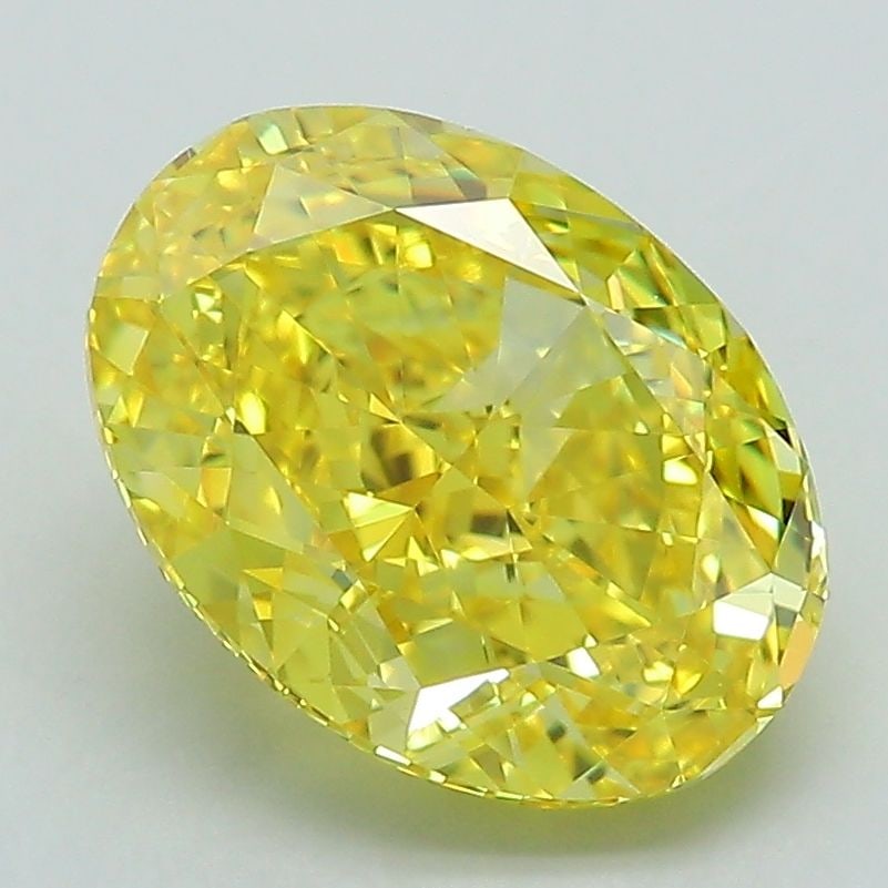 Loose Lab Diamond IGI Oval 3.19ct Fancy Vivid Yellow VVS2: Loose Lab Diamond IGI Oval 3.19ct Fancy Vivid Yellow VVS2 Loose lab diamond IGI oval shape, 3.19ct, with a Fancy Vivid Yellow color and VVS2 clarity, polished to EX standards and featuring VG symmetry