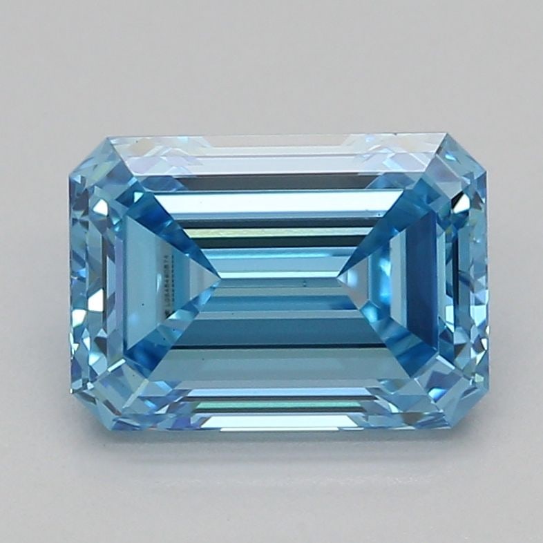 Loose Lab Diamond IGI Emerald 1.04ct Fancy Vivid Blue VS1: Loose Lab Diamond IGI Emerald 1.04ct Fancy Vivid Blue VS1 Loose lab diamond IGI emerald shape, 1.04ct, with Fancy Vivid Blue color and VS1 clarity, featuring EX polish and symmetry. Certified by IGI,