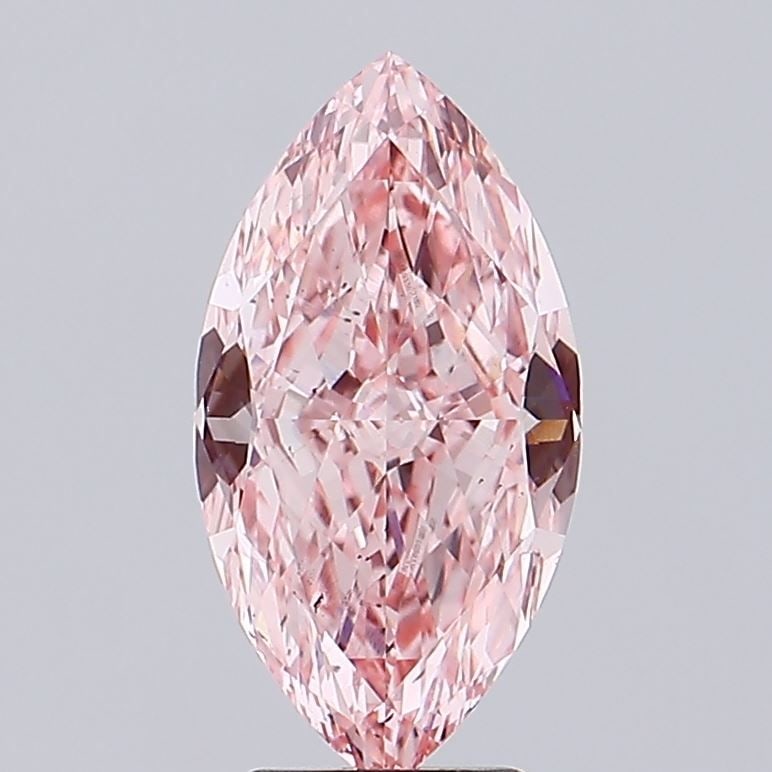 Loose Lab Diamond IGI Marquise 4.0ct Fancy Vivid Pink VS2: Loose Lab Diamond IGI Marquise 4.0ct Fancy Vivid Pink VS2 4.0ct Marquise Loose Lab Diamond in Fancy Vivid Pink with VS2 clarity, certified by IGI, exhibiting excellent polish and symmetry. Measurement