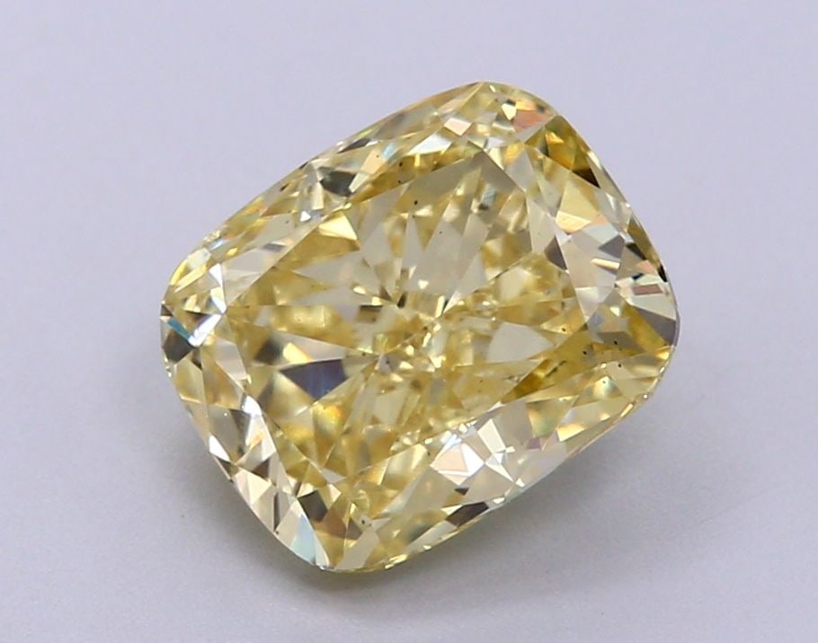 Loose Lab Diamond IGI Cushion Brilliant 2.19ct Fancy Intense Yellow VS2: Loose Lab Diamond IGI Cushion Brilliant 2.19ct Fancy Intense Yellow VS2 Loose lab diamond IGI certified, 2.19ct cushion brilliant with a fancy intense yellow color and VS2 clarity, measuring 8.14L x 6