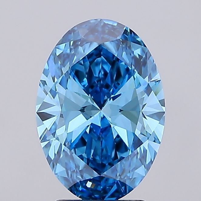 Loose Lab Diamond IGI Oval 2.96ct Fancy Vivid Blue VVS2: Loose Lab Diamond IGI Oval 2.96ct Fancy Vivid Blue VVS2 Loose Lab Diamond, IGI certified, 2.96ct, Oval cut, Fancy Vivid Blue color, VVS2 clarity, with excellent polish and symmetry, measuring 11.69L X