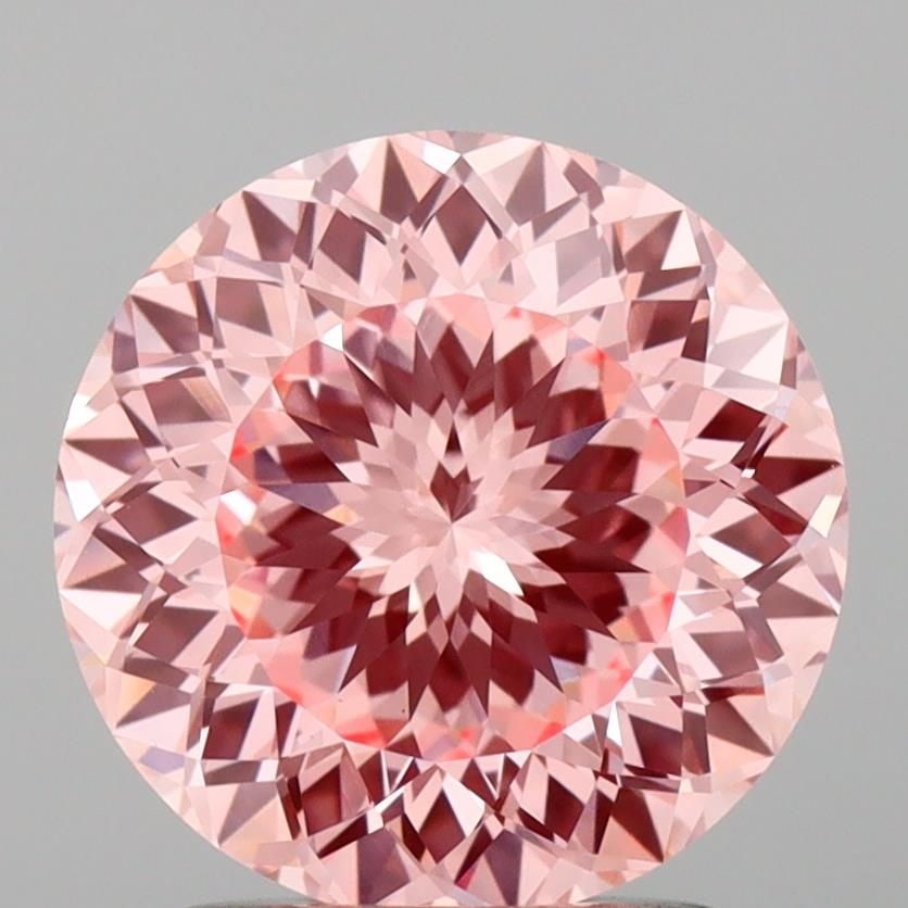 Loose Lab Diamond 2.05ct Round Fancy Intense Pink VVS2: Loose Lab Diamond 2.05ct Round Fancy Intense Pink VVS2 Loose Lab Diamond weighing 2.05ct, Round shape, Fancy Intense Pink color, VVS2 clarity, with excellent polish and symmetry, certified by IGI. Ite