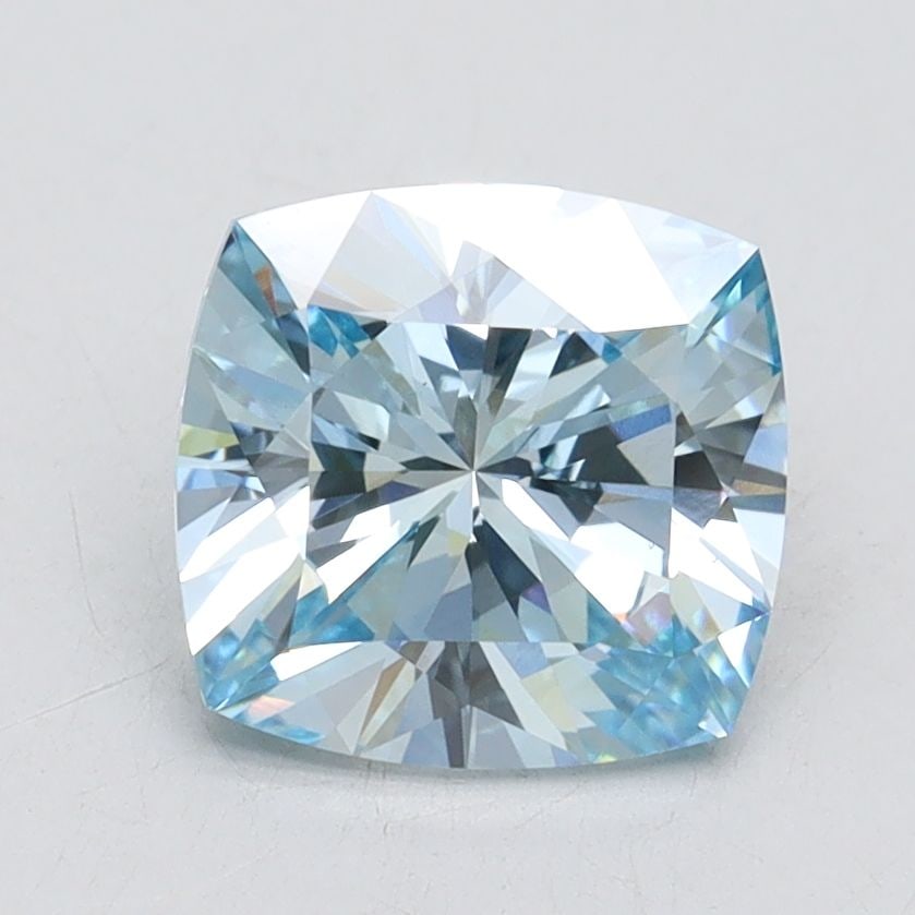 Loose Lab Diamond IGI Cushion Brilliant 1.77ct Fancy Intense Blue VS1: Loose Lab Diamond IGI Cushion Brilliant 1.77ct Fancy Intense Blue VS1 This loose lab-grown diamond is a 1.77ct Cushion Brilliant with a Fancy Intense Blue color and VS1 clarity, featuring excellent po