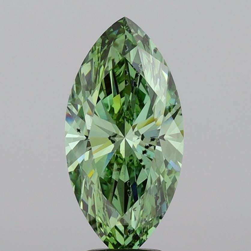 Loose Lab Diamond IGI Marquise 4.0ct Fancy Vivid Green SI1: Loose Lab Diamond IGI Marquise 4.0ct Fancy Vivid Green SI1 This loose lab-grown diamond is a 4.0ct Marquise with a Fancy Vivid Green color and SI1 clarity, showcasing excellent polish and symmetry, ce