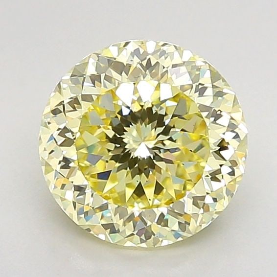 Loose Lab Diamond 2.01ct Fancy Light Yellow VS2 - IGI Round: Loose Lab Diamond 2.01ct Fancy Light Yellow VS2 - IGI Round Loose lab-grown diamond weighing 2.01ct in Fancy Light Yellow color, VS2 clarity, and IGI certified, measuring 7.8 x 7.77 x 4.91mm. Item Spe