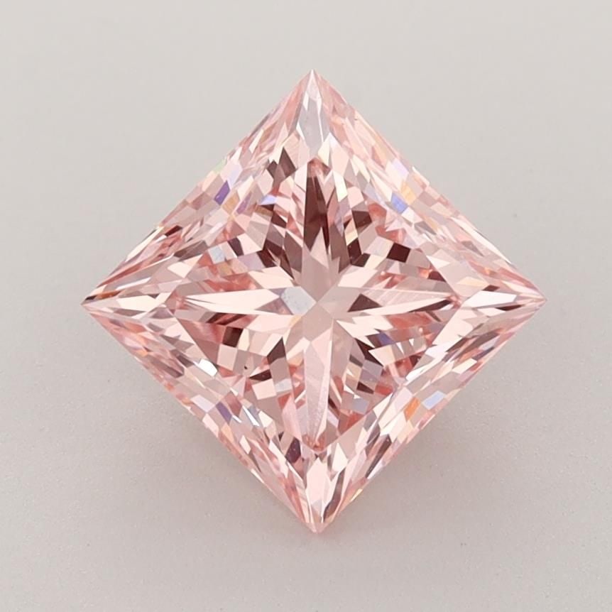 Loose Lab Diamond IGI Princess 2.16ct Fancy Intense Pink VS1: Loose Lab Diamond IGI Princess 2.16ct Fancy Intense Pink VS1 Loose lab-grown diamond, princess cut, 2.16ct, Fancy Intense Pink color, VS1 clarity, with EX polish and VG symmetry, measured at 6.68L x 6