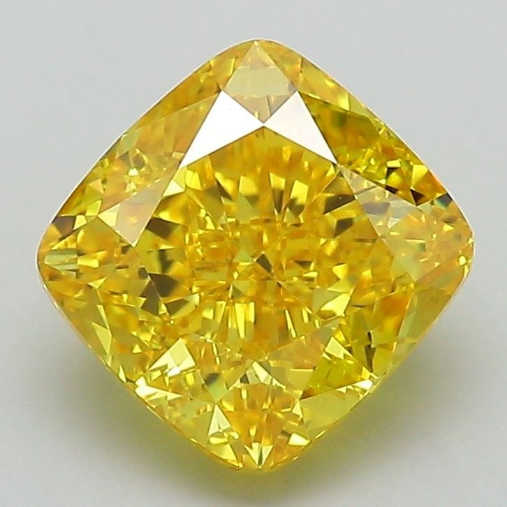 Loose Lab Diamond - IGI Cushion Modified 2.5ct Fancy Vivid Yellow VS1: Loose Lab Diamond - IGI Cushion Modified 2.5ct Fancy Vivid Yellow VS1 Loose lab-grown diamond, IGI certified, weighing 2.5ct with a cushion modified cut, fancy vivid yellow color, and VS1 clarity. Dim
