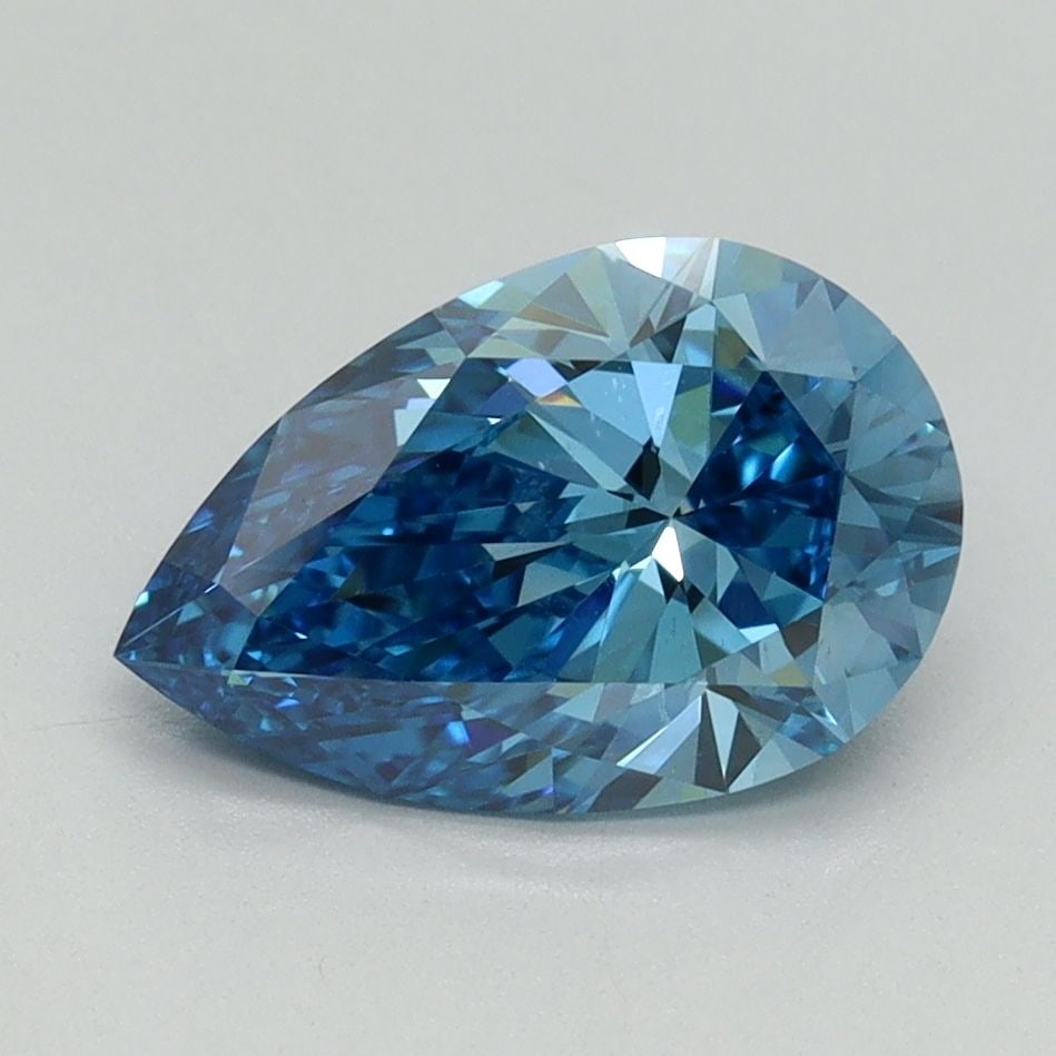 Loose Lab Diamond IGI Pear 1.76ct Fancy Vivid Blue VS1: Loose Lab Diamond IGI Pear 1.76ct Fancy Vivid Blue VS1 Loose Lab Diamond IGI Pear, 1.76ct, Fancy Vivid Blue, VS1 clarity, featuring excellent polish and symmetry; measures 10.43L x 6.78W x 4.19H, cert