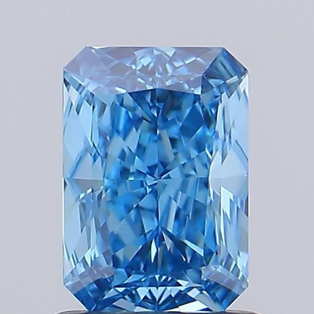 Loose Lab Diamond IGI Radiant 1.03ct Fancy Vivid Blue VS1: Loose Lab Diamond IGI Radiant 1.03ct Fancy Vivid Blue VS1 Loose lab-created diamond, 1.03 ct, Fancy Vivid Blue color, VS1 clarity, with IGI certification. Measurements are 7.08L x 4.89W x 3.21H. Item