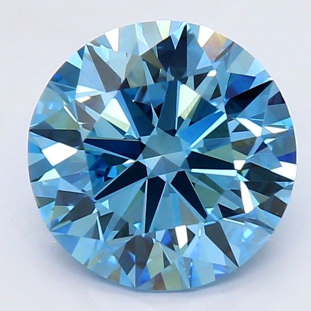 1.51ct Fancy Vivid Blue VVS2 IGI Round - Ideal Loose Lab Diamond: 1.51ct Fancy Vivid Blue VVS2 IGI Round - Ideal Loose Lab Diamond Featuring an ideal cut, this 1.51ct Loose Lab Diamond from IGI is round, with a fancy vivid blue color and VVS2 clarity. It has excelle