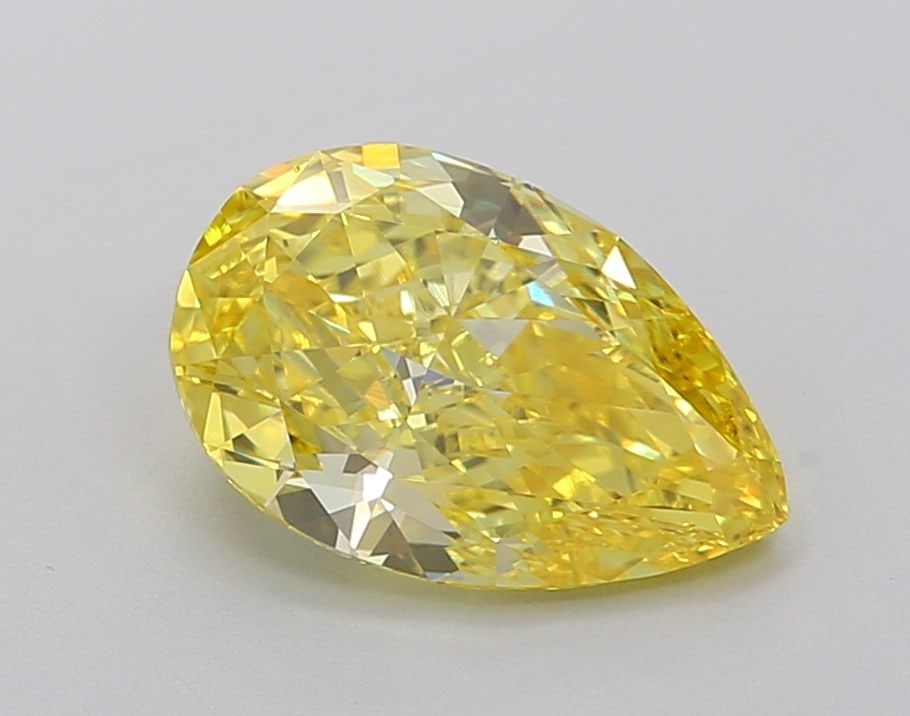 Loose Lab Diamond IGI Pear 2.12ct Fancy Vivid Yellow VVS2: Loose Lab Diamond IGI Pear 2.12ct Fancy Vivid Yellow VVS2 This Loose Lab Diamond from IGI is pear-shaped, weighing 2.12ct, with fancy vivid yellow color and VVS2 clarity. It has very good polish and s