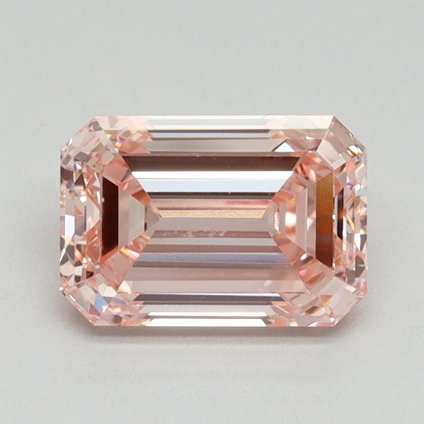 Loose Lab Diamond IGI Emerald 1.8ct Fancy Vivid Pink VS1: Loose Lab Diamond IGI Emerald 1.8ct Fancy Vivid Pink VS1 Loose Lab Diamond IGI Emerald, weighing 1.8ct with Fancy Vivid Pink color and VS1 clarity, exhibits excellent polish and symmetry, certified by