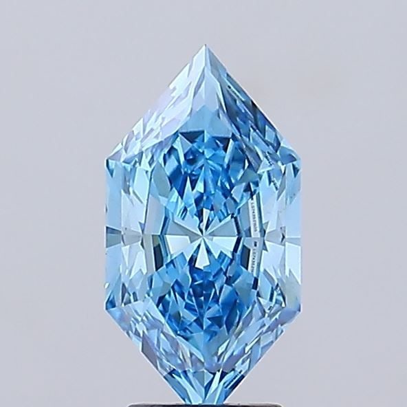 Loose Lab Diamond IGI Hexagonal 3.09ct Fancy Vivid Blue VVS2: Loose Lab Diamond IGI Hexagonal 3.09ct Fancy Vivid Blue VVS2 Loose Lab Diamond IGI Hexagonal, 3.09ct, Color Fancy Vivid Blue, Clarity VVS2, with excellent polish and symmetry, measures 14.45L x 7.39W