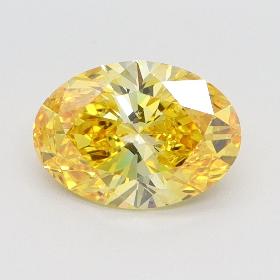 Loose Lab Diamond IGI Oval 1.56ct Fancy Vivid Yellow VVS1: Loose Lab Diamond IGI Oval 1.56ct Fancy Vivid Yellow VVS1 Loose Lab Diamond IGI Oval 1.56ct Fancy Vivid Yellow VVS1 with excellent polish and symmetry, measuring 9.23L x 6.57W x 4.11H. Item Specifics: