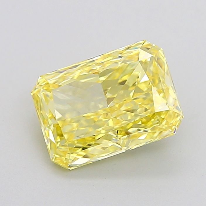 Loose Lab Diamond IGI Radiant 2.02ct Fancy Intense Yellow VS1: Loose Lab Diamond IGI Radiant 2.02ct Fancy Intense Yellow VS1 Loose Lab Diamond IGI Radiant, weighing 2.02ct, with color Fancy Intense Yellow and clarity VS1, certified by IGI. Measurements are 8.58L