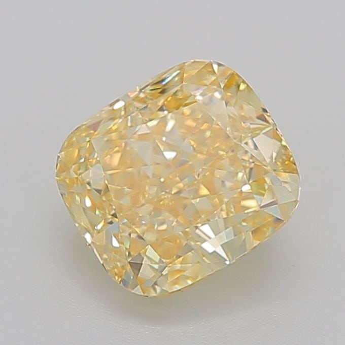 Loose Lab Diamond IGI Cushion Modified 1.57ct Fancy Intense Yellow VVS2: Loose Lab Diamond IGI Cushion Modified 1.57ct Fancy Intense Yellow VVS2 Loose Lab Diamond IGI Cushion Modified, 1.57ct, Fancy Intense Yellow, Clarity VVS2, with EX Polish and Symmetry, certified by IG