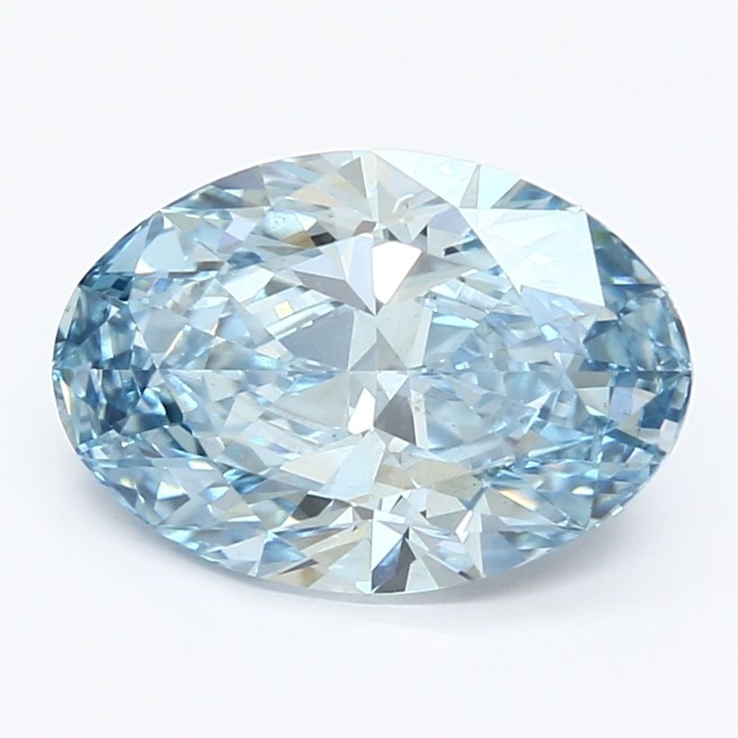 Loose Lab Diamond IGI Oval 2.75ct Fancy Vivid Blue VS1: Loose Lab Diamond IGI Oval 2.75ct Fancy Vivid Blue VS1 This 2.75ct Loose Lab Diamond features a Fancy Vivid Blue color and VS1 clarity, with excellent polish and symmetry, and is certified by IGI. Its