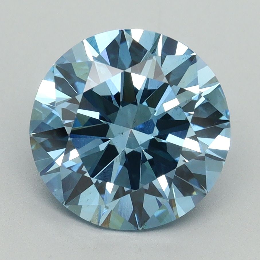 Loose Lab Diamond IGI Round 3.0ct Fancy Vivid Blue VS2: Loose Lab Diamond IGI Round 3.0ct Fancy Vivid Blue VS2 Loose Lab Diamond IGI Round, 3.0ct, Fancy Vivid Blue, VS2 clarity, featuring EX polish and symmetry. The diamond measures 9.33L X 9.4W X 5.57H; c