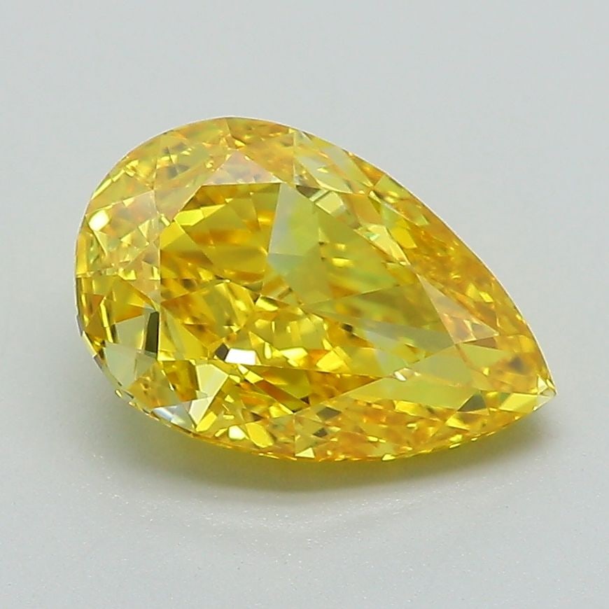 Loose Lab Diamond IGI Pear 2.11ct Fancy Vivid Yellow VVS2: Loose Lab Diamond IGI Pear 2.11ct Fancy Vivid Yellow VVS2 This Loose Lab Diamond is a 2.11ct pear cut with a fancy vivid yellow color and VVS2 clarity, certified by IGI, featuring excellent polish and