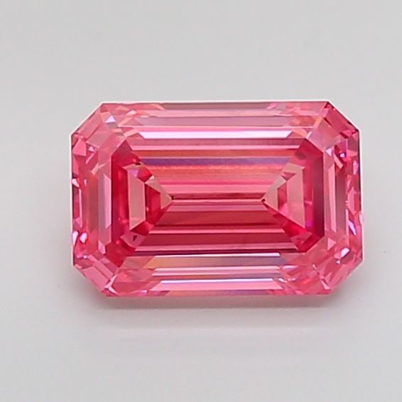 Loose Lab Diamond IGI Emerald 3.18ct Fancy Vivid Pink SI1: Loose Lab Diamond IGI Emerald 3.18ct Fancy Vivid Pink SI1 Loose lab diamond weighing 3.18 carats, featuring a Fancy Vivid Pink color and SI1 clarity, with excellent polish and symmetry; certified by I