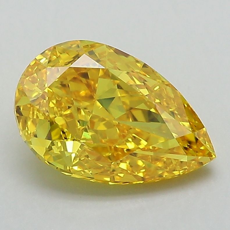 Loose Lab Diamond IGI Pear 2.08ct Fancy Vivid Yellow VVS2: Loose Lab Diamond IGI Pear 2.08ct Fancy Vivid Yellow VVS2 Loose lab-grown IGI certified diamond, weighing 2.08ct, pear cut, Fancy Vivid Yellow color, VVS2 clarity, with excellent polish and very good
