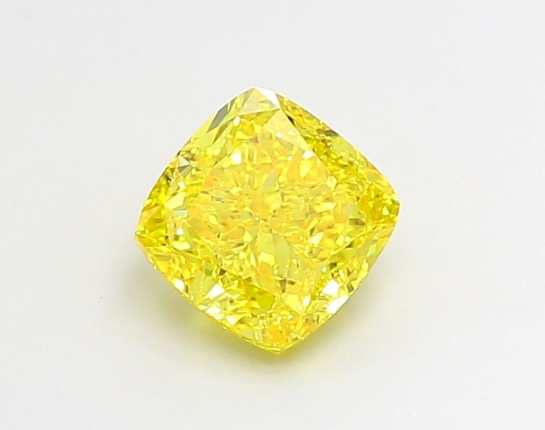 Loose Lab Diamond IGI Cushion Modified 2.1ct Fancy Vivid Yellow VVS2: Loose Lab Diamond IGI Cushion Modified 2.1ct Fancy Vivid Yellow VVS2 Loose Lab Diamond IGI Cushion Modified, 2.1ct, Fancy Vivid Yellow Color, Clarity VVS2, featuring EX Polish and VG Symmetry, certifi
