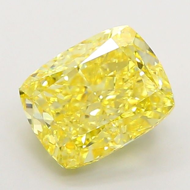 Loose Lab Diamond IGI Cushion Modified 4.5ct Fancy Vivid Yellow VVS2: Loose Lab Diamond IGI Cushion Modified 4.5ct Fancy Vivid Yellow VVS2 Loose lab-grown diamond, IGI certified, 4.5ct, Cushion Modified shape, Fancy Vivid Yellow color, VVS2 clarity, with excellent polis