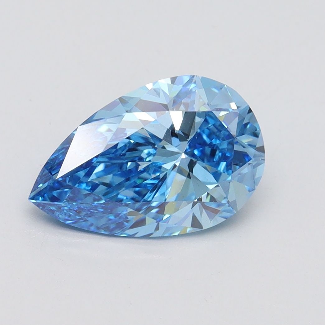 Loose Lab Diamond IGI Pear 1.75ct Fancy Vivid Blue VS1: Loose Lab Diamond IGI Pear 1.75ct Fancy Vivid Blue VS1 Loose lab-grown diamond, IGI certified, weighing 1.75ct with a pear cut, fancy vivid blue color, VS1 clarity, excellent polish and very good symm