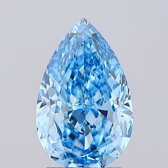 Loose Lab Diamond IGI Pear 2.31ct Fancy Vivid Blue VS2: Loose Lab Diamond IGI Pear 2.31ct Fancy Vivid Blue VS2 Loose lab-grown diamond, IGI certified, weighing 2.31ct in Fancy Vivid Blue color with VS2 clarity; features excellent polish, very good symmetry