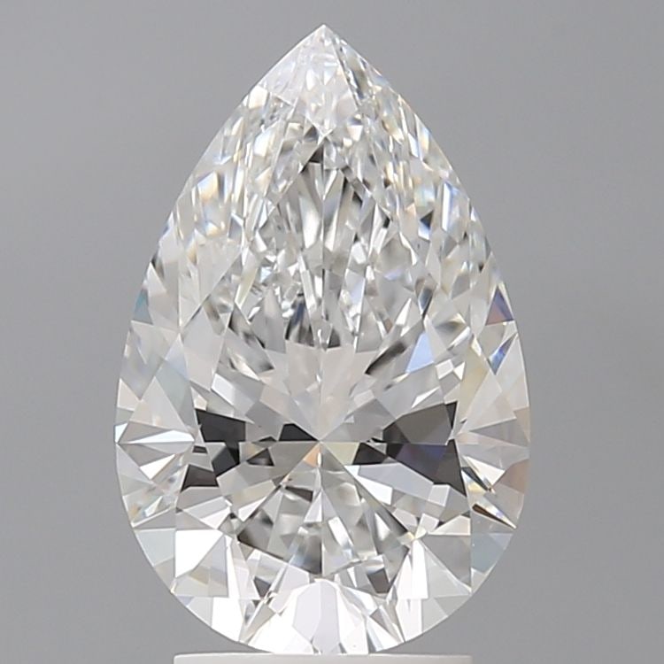 Loose Lab Diamond IGI Pear 3.09ct E VVS2: Loose Lab Diamond IGI Pear 3.09ct E VVS2 Loose Lab Diamond IGI Pear 3.09ct in E color with VVS2 clarity, showcasing excellent polish and symmetry. Certified by IGI, its dimensions are 12.56L x 8.25W