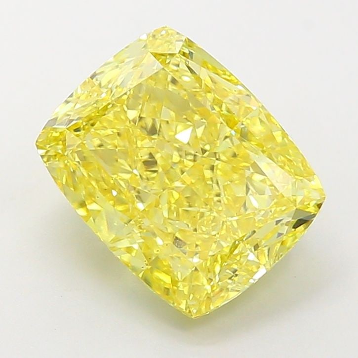 Loose Lab Diamond IGI Cushion Modified 4.21ct Fancy Vivid Yellow VS2: Loose Lab Diamond IGI Cushion Modified 4.21ct Fancy Vivid Yellow VS2 Loose Lab Diamond IGI Cushion Modified, 4.21ct, Fancy Vivid Yellow, VS2 clarity, with excellent Polish and Symmetry, measuring 10.0