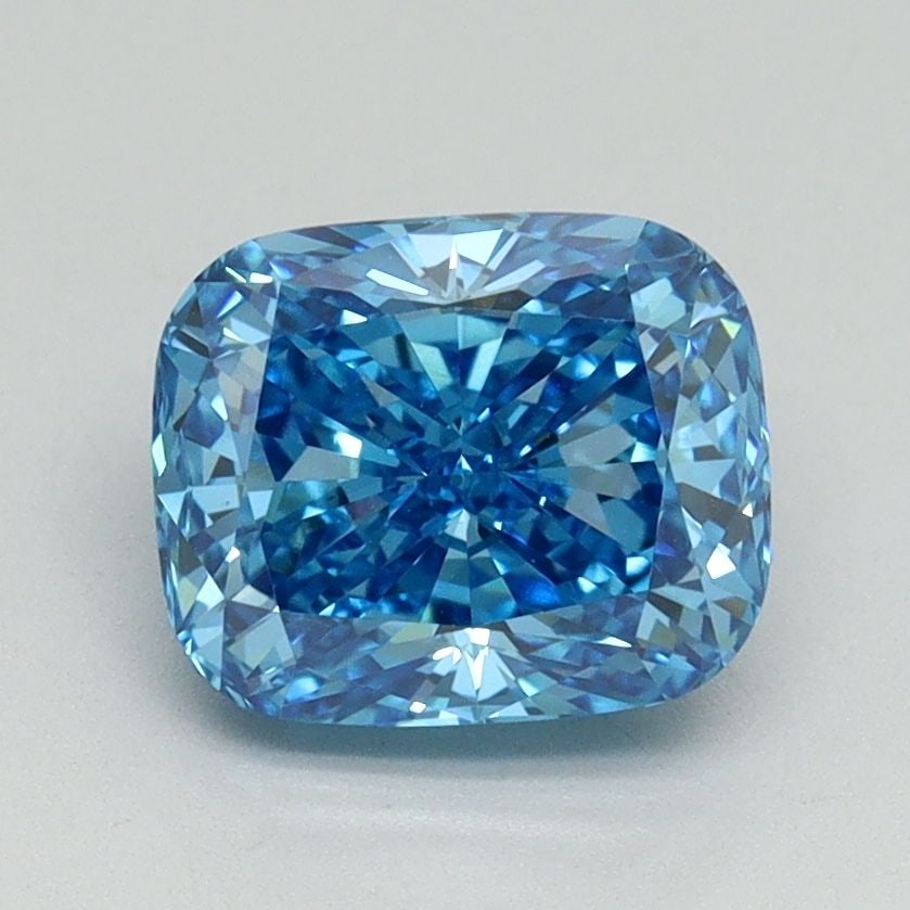 Loose Lab Diamond IGI Cushion Brilliant 1.77ct Fancy Vivid Blue VS1: Loose Lab Diamond IGI Cushion Brilliant 1.77ct Fancy Vivid Blue VS1 A 1.77ct Fancy Vivid Blue Cushion Brilliant lab diamond featuring VS1 clarity, excellent polish and symmetry, certified by IGI, and
