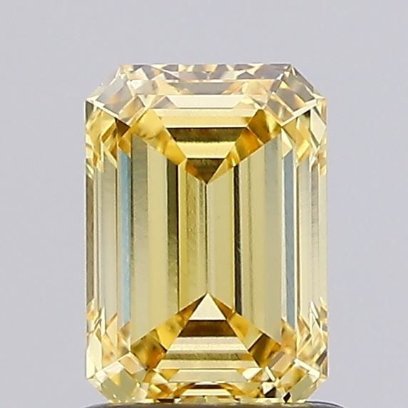Loose Lab Diamond IGI Emerald 1.07ct Fancy Intense Yellow VS1: Loose Lab Diamond IGI Emerald 1.07ct Fancy Intense Yellow VS1 Loose Lab Diamond, IGI certified, weighing 1.07ct with an emerald cut, color Fancy Intense Yellow, clarity VS1, and excellent polish and s