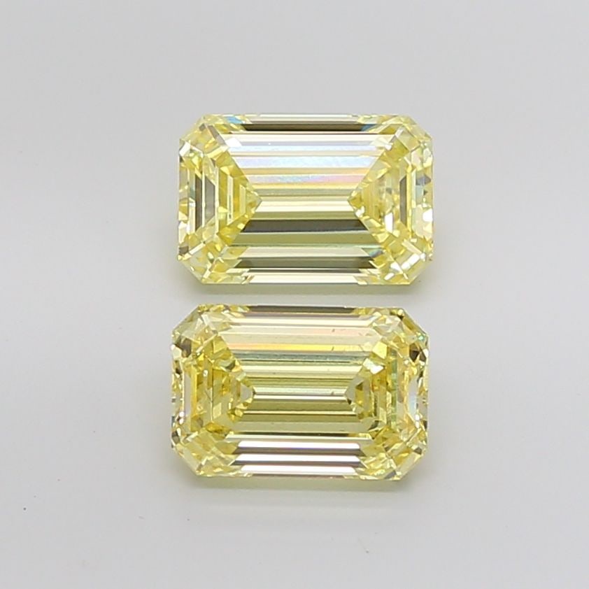 Loose Lab Diamond IGI Emerald 3.04ct Fancy Intense Yellow SI1: Loose Lab Diamond IGI Emerald 3.04ct Fancy Intense Yellow SI1 Loose lab-grown diamond, IGI certified, weighing 3.04ct with an emerald cut, fancy intense yellow color, and SI1 clarity; measurements are