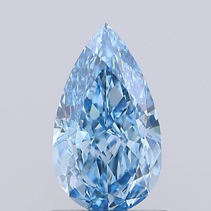 Loose Lab Diamond IGI Pear 1.02ct Fancy Vivid Blue VS1: Loose Lab Diamond IGI Pear 1.02ct Fancy Vivid Blue VS1 This IGI-certified loose diamond is a 1.02ct pear cut with Fancy Vivid Blue color and VS1 clarity, featuring measurements of 8.65L x 4.95W x 3.36