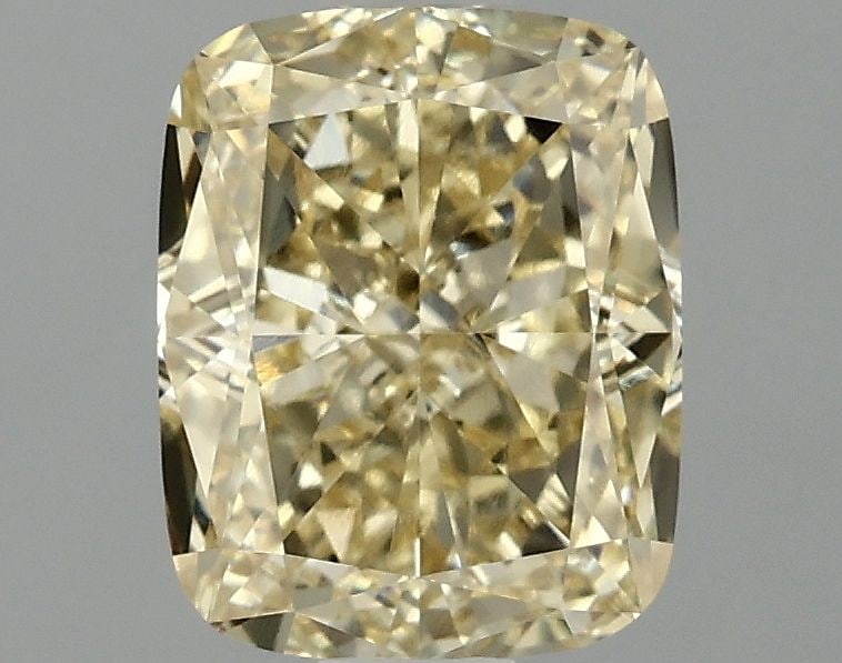 Loose Lab Diamond Cushion Brilliant 1.56ct Fancy Yellow VVS2: Loose Lab Diamond Cushion Brilliant 1.56ct Fancy Yellow VVS2 Loose Lab Diamond Cushion Brilliant, 1.56ct, Fancy Yellow, Clarity VVS2, with excellent polish and symmetry, measuring 7.39L x 5.91W x 3.9H