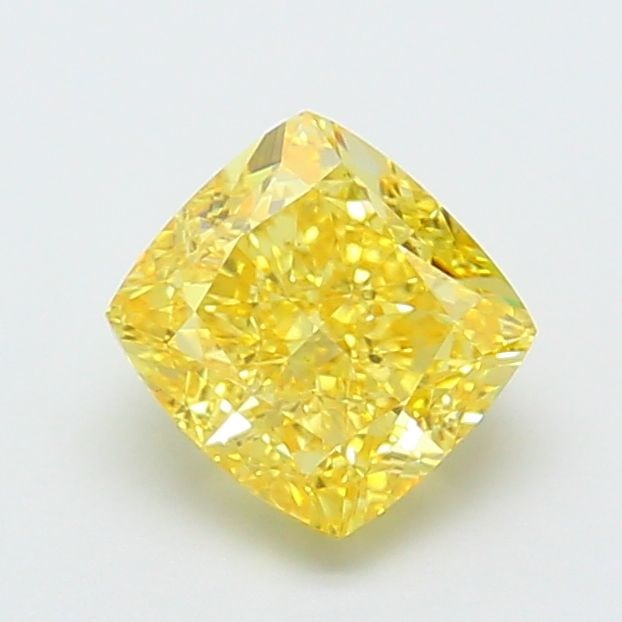 Loose Lab Diamond IGI Cushion Modified 2.59ct Fancy Vivid Yellow VS1: Loose Lab Diamond IGI Cushion Modified 2.59ct Fancy Vivid Yellow VS1 Loose Lab Diamond weighing 2.59ct in a cushion modified shape, color Fancy Vivid Yellow, clarity VS1, with measurements of 7.56L x