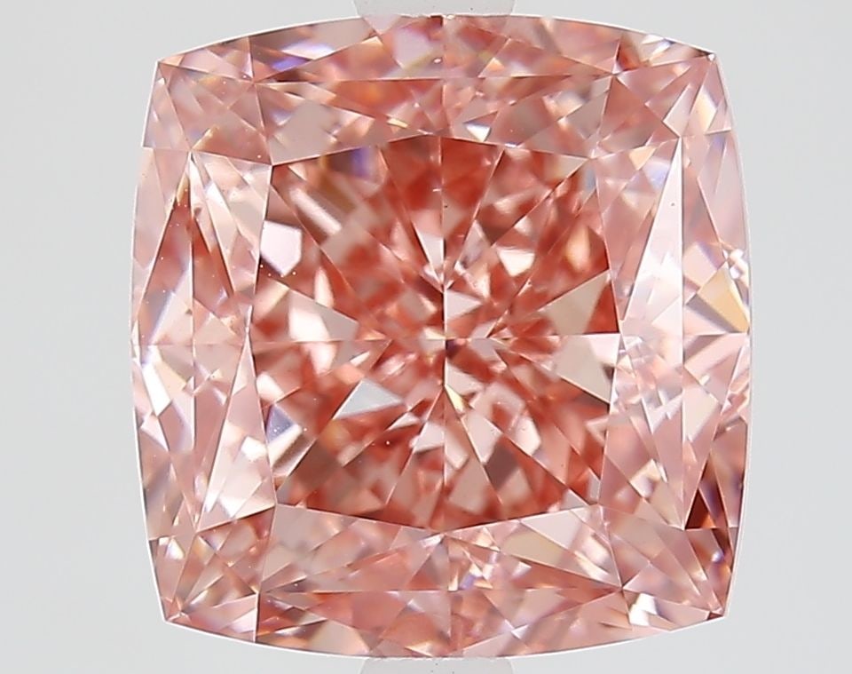 Loose Lab Diamond IGI Cushion Modified 4.16ct Fancy Vivid Pink VS1: Loose Lab Diamond IGI Cushion Modified 4.16ct Fancy Vivid Pink VS1 Loose lab-grown diamond weighing 4.16 ct, IGI certified, with a cushion modified cut, fancy vivid pink color, clarity VS1, and measur