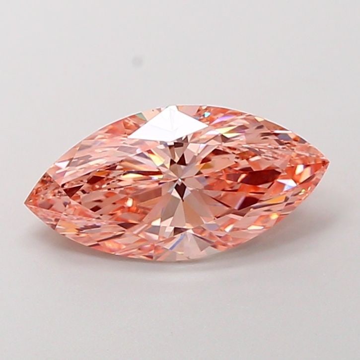 Loose Lab Diamond IGI Marquise 3.0ct Fancy Vivid Brownish Pink VS1: Loose Lab Diamond IGI Marquise 3.0ct Fancy Vivid Brownish Pink VS1 This loose lab-grown diamond is 3.0 ct, IGI certified, marquise cut, with a fancy vivid brownish pink color, clarity VS1, and measure