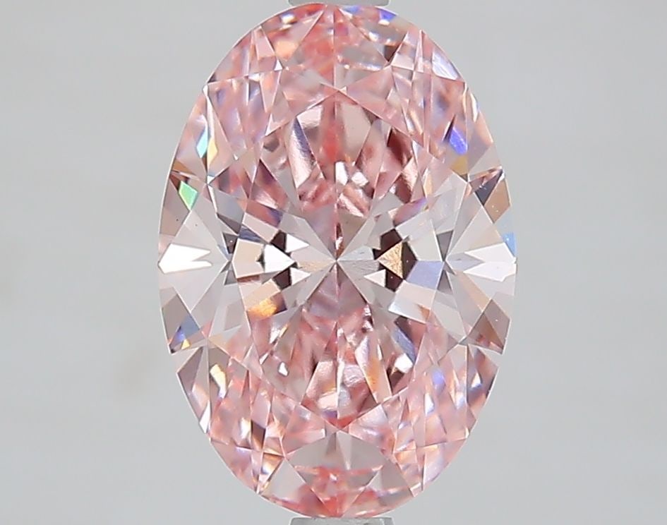 Loose Lab Diamond IGI Oval 2.37ct Fancy Intense Pink VS1: Loose Lab Diamond IGI Oval 2.37ct Fancy Intense Pink VS1 Loose Lab Diamond IGI Oval 2.37ct Fancy Intense Pink VS1, exhibiting excellent polish and symmetry, measuring 10.91L x 7.51W x 4.66H, certified