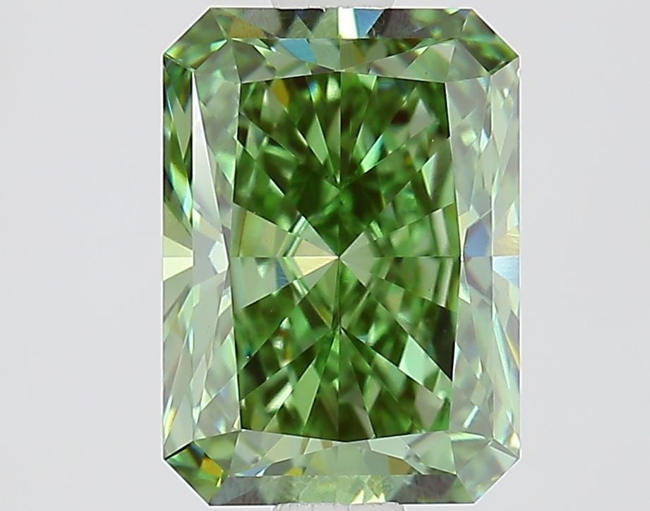 Loose Lab Diamond IGI Radiant 1.71ct Fancy Vivid Green VS1: Loose Lab Diamond IGI Radiant 1.71ct Fancy Vivid Green VS1 Loose Lab Diamond IGI Radiant, 1.71ct, Fancy Vivid Green, VS1 clarity, with excellent polish and symmetry, measures 8.26L x 5.91W x 3.98H, ce