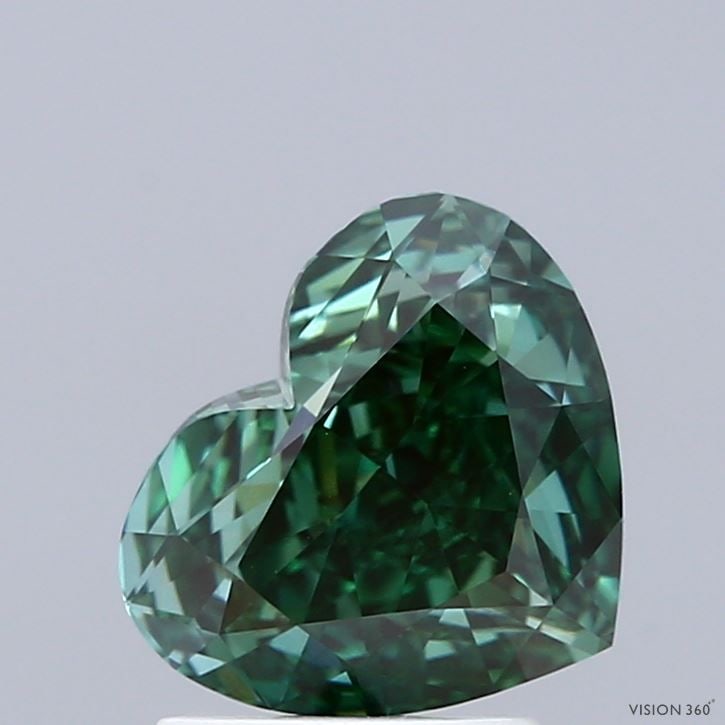 Loose Lab Diamond IGI Heart 2.02ct Fancy Vivid Green VVS2: Loose Lab Diamond IGI Heart 2.02ct Fancy Vivid Green VVS2 This 2.02ct Fancy Vivid Green VVS2 loose lab diamond, certified by IGI, has excellent polish and symmetry with dimensions of 7.48L x 8.74W x 4