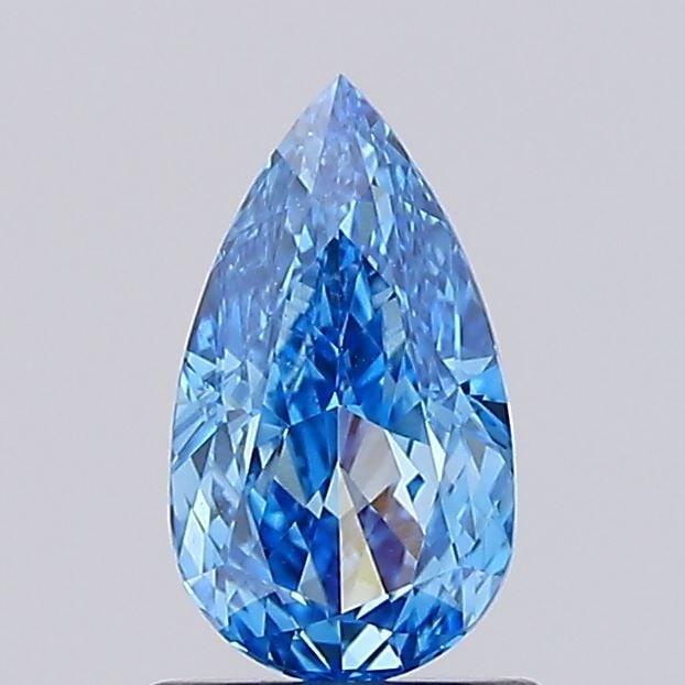 Loose Lab Diamond IGI Pear 1.01ct Fancy Vivid Blue VVS2: Loose Lab Diamond IGI Pear 1.01ct Fancy Vivid Blue VVS2 Loose lab-grown diamond, 1.01ct, Fancy Vivid Blue color, VVS2 clarity, IGI certified, with measurements of 8.77L x 4.98W x 3.24H. Item