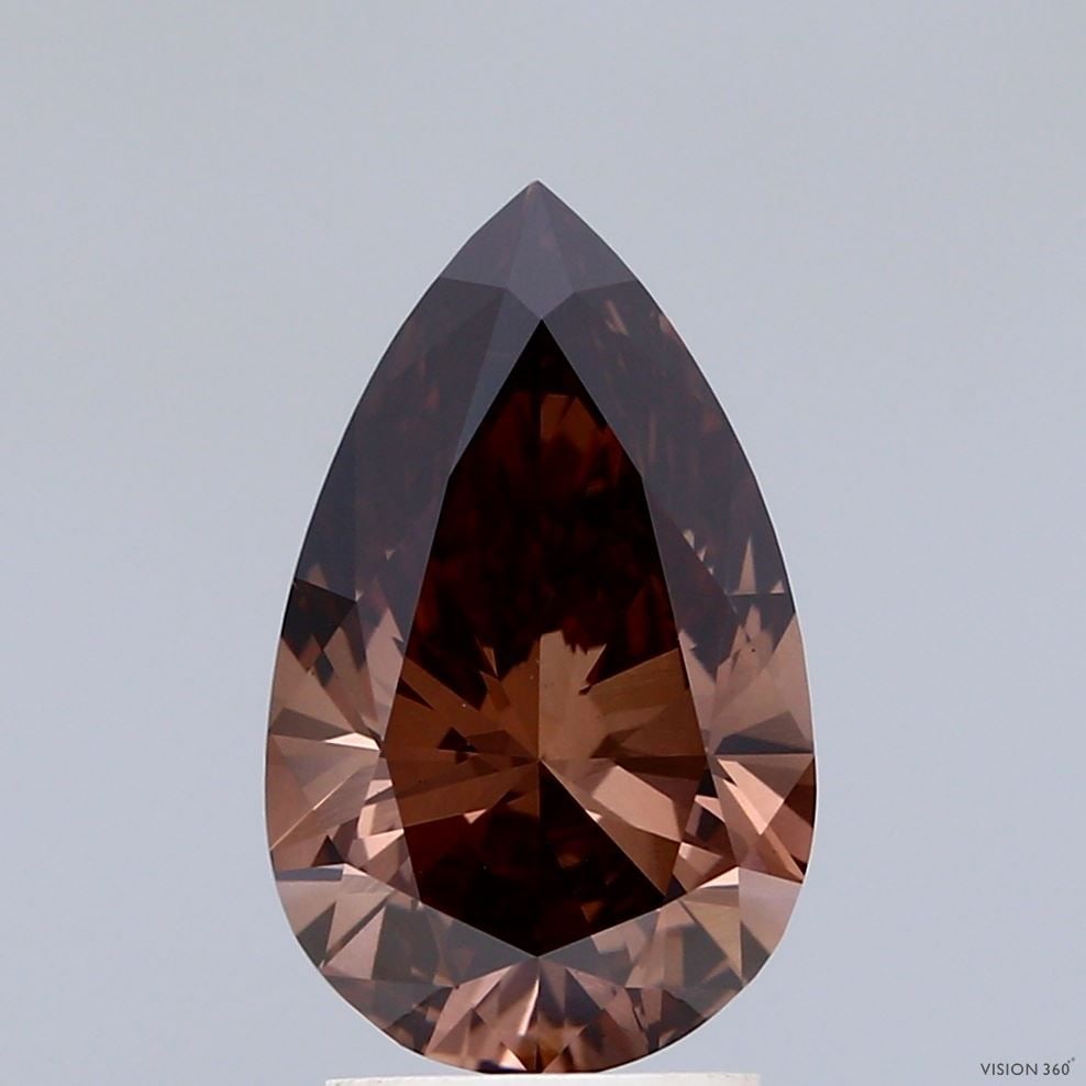 Loose Lab Diamond IGI Pear 2.58ct Fancy Deep Brown VS1: Loose Lab Diamond IGI Pear 2.58ct Fancy Deep Brown VS1 Loose Lab Diamond IGI Pear, 2.58 carats, Fancy Deep Brown Color, Clarity VS1, with excellent Polish and very good Symmetry, certified by IGI. 