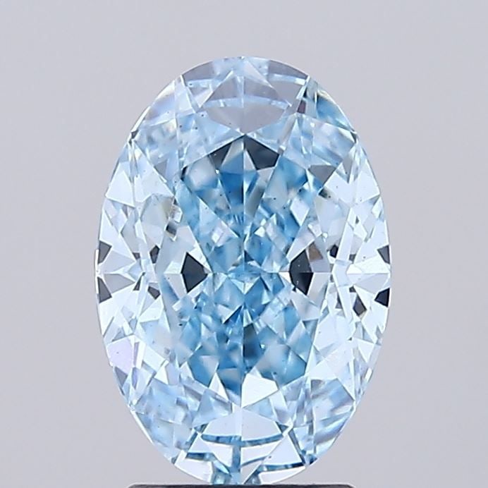 Loose Lab Diamond IGI Oval 2.57ct Fancy Vivid Blue VS2: Loose Lab Diamond IGI Oval 2.57ct Fancy Vivid Blue VS2 Loose Lab Diamond IGI Oval, 2.57 carats, Fancy Vivid Blue Color, Clarity VS2, with excellent Polish and Symmetry, certified by IGI. Item