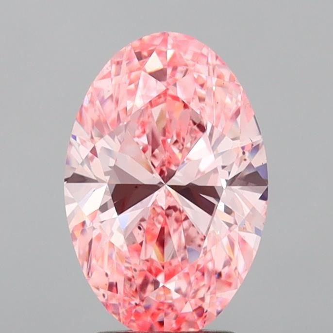 Loose Lab Diamond IGI Oval 3.01ct Fancy Vivid Pink VS2: Loose Lab Diamond IGI Oval 3.01ct Fancy Vivid Pink VS2 Loose Lab Diamond IGI Oval weighing 3.01ct with Fancy Vivid Pink color and VS2 clarity, certified by IGI. Dimensions are 11.72L X 7.78W X 5.01H.