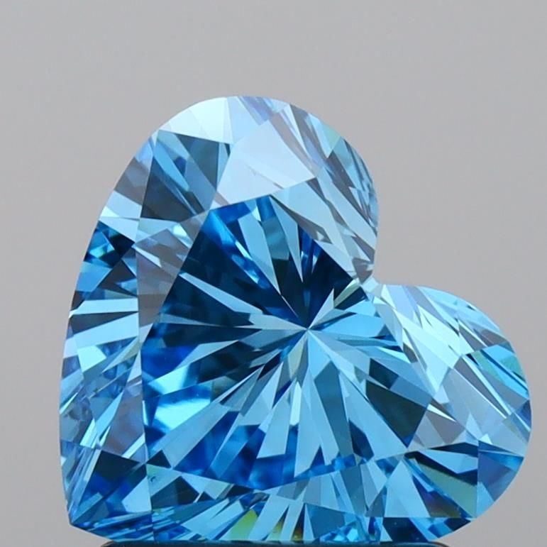 Loose Lab Diamond IGI Heart 1.55ct Fancy Vivid Blue VS1: Loose Lab Diamond IGI Heart 1.55ct Fancy Vivid Blue VS1 This 1.55ct Loose Lab Diamond features a fancy vivid blue color and VS1 clarity, with exceptional polish and symmetry, certified by IGI. Item Sp